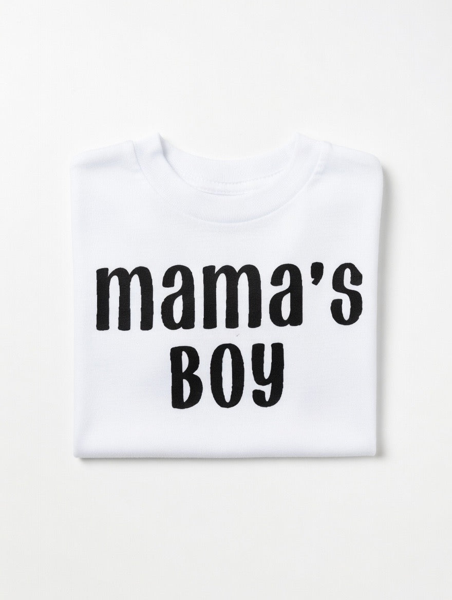 Mama’s Boy white toddler graphic T-Shirt