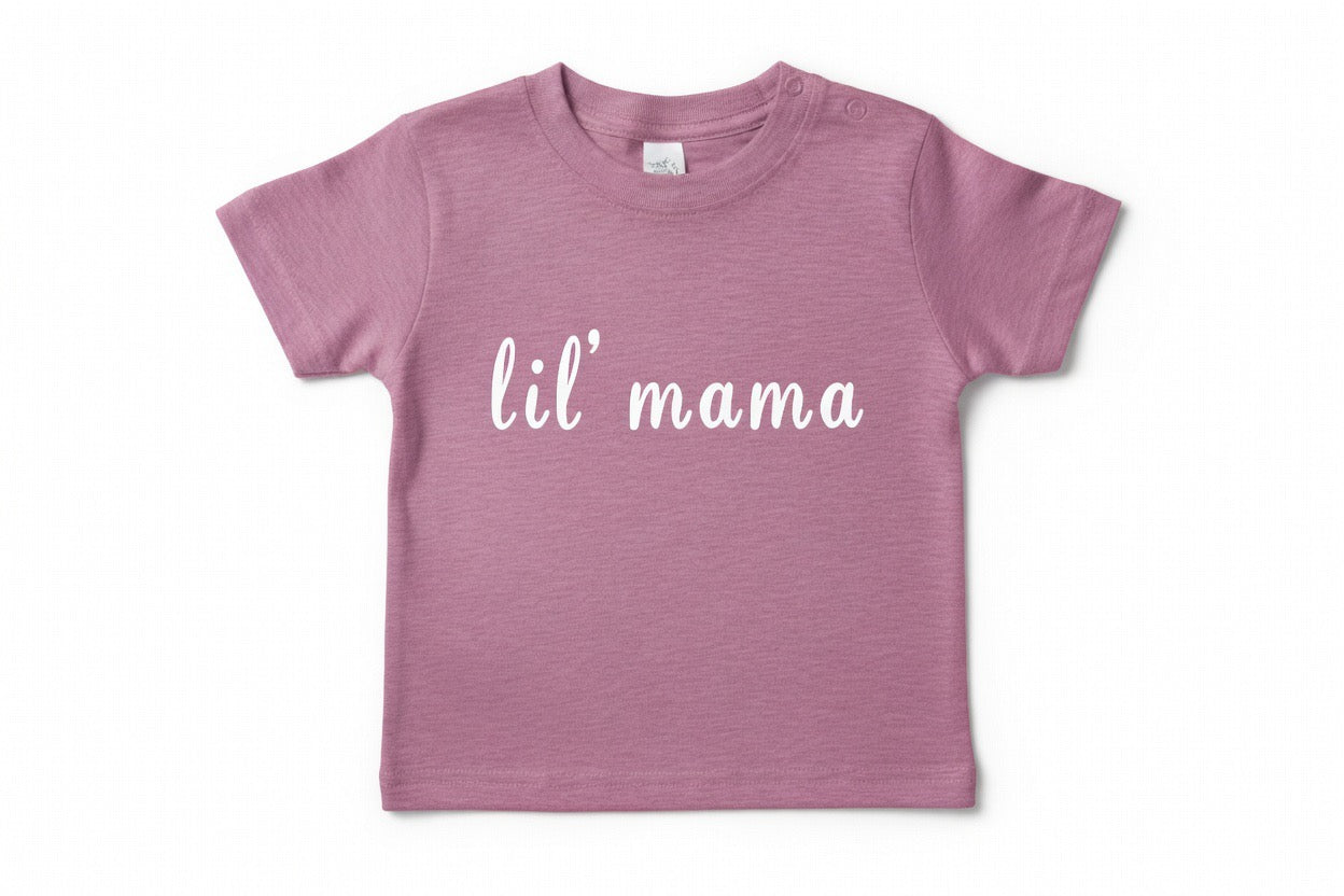 Lil mama heather mauve toddler graphic T-Shirt