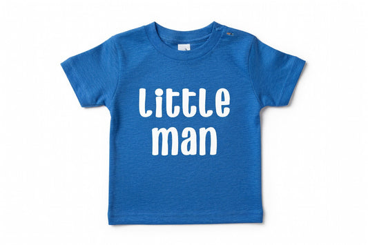 Little Man heather blue toddler graphic T-Shirt