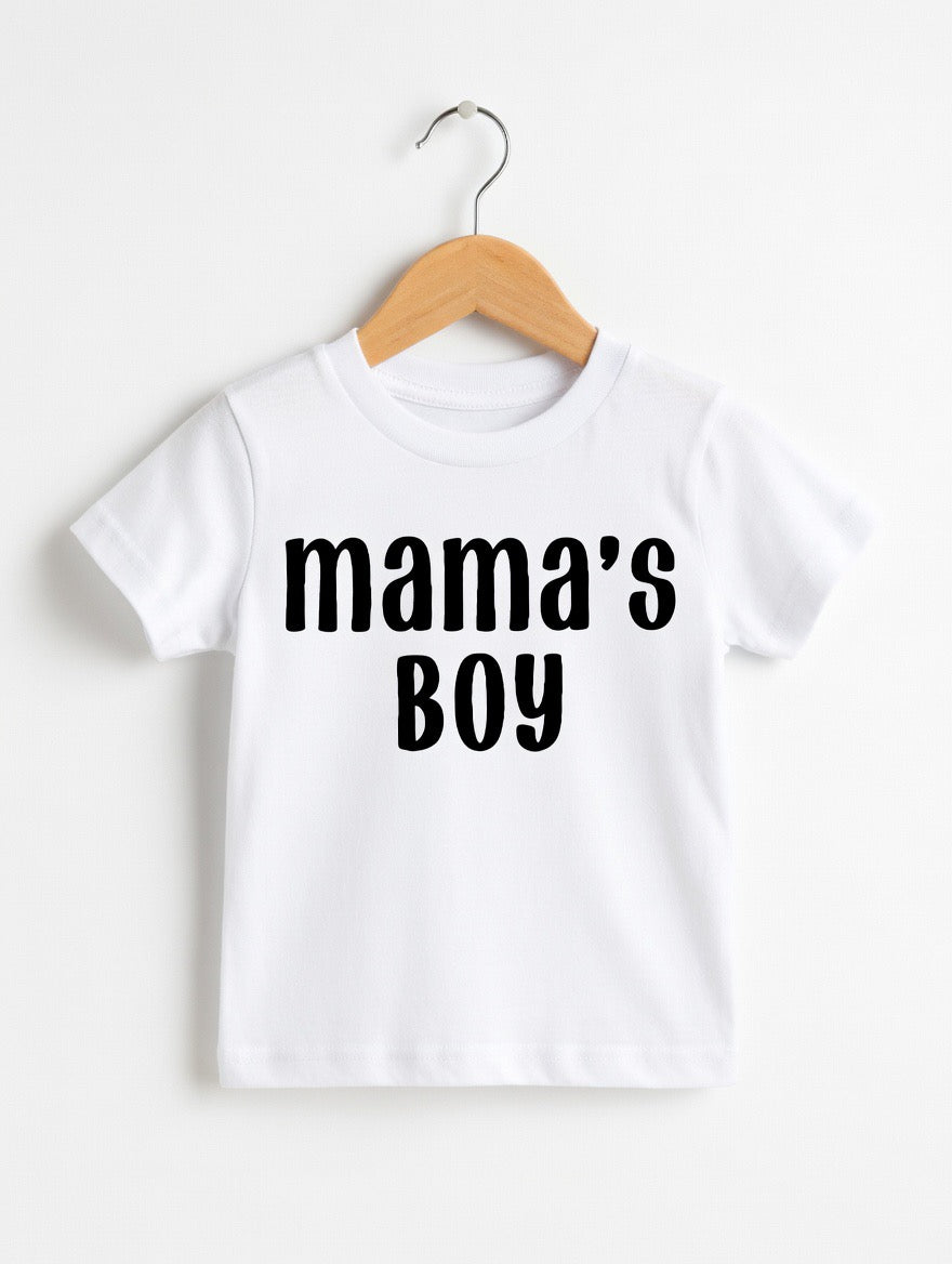 Mama’s Boy white toddler graphic T-Shirt