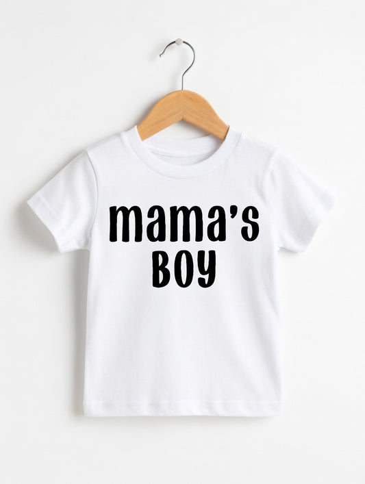 Mama’s Boy white toddler graphic T-Shirt